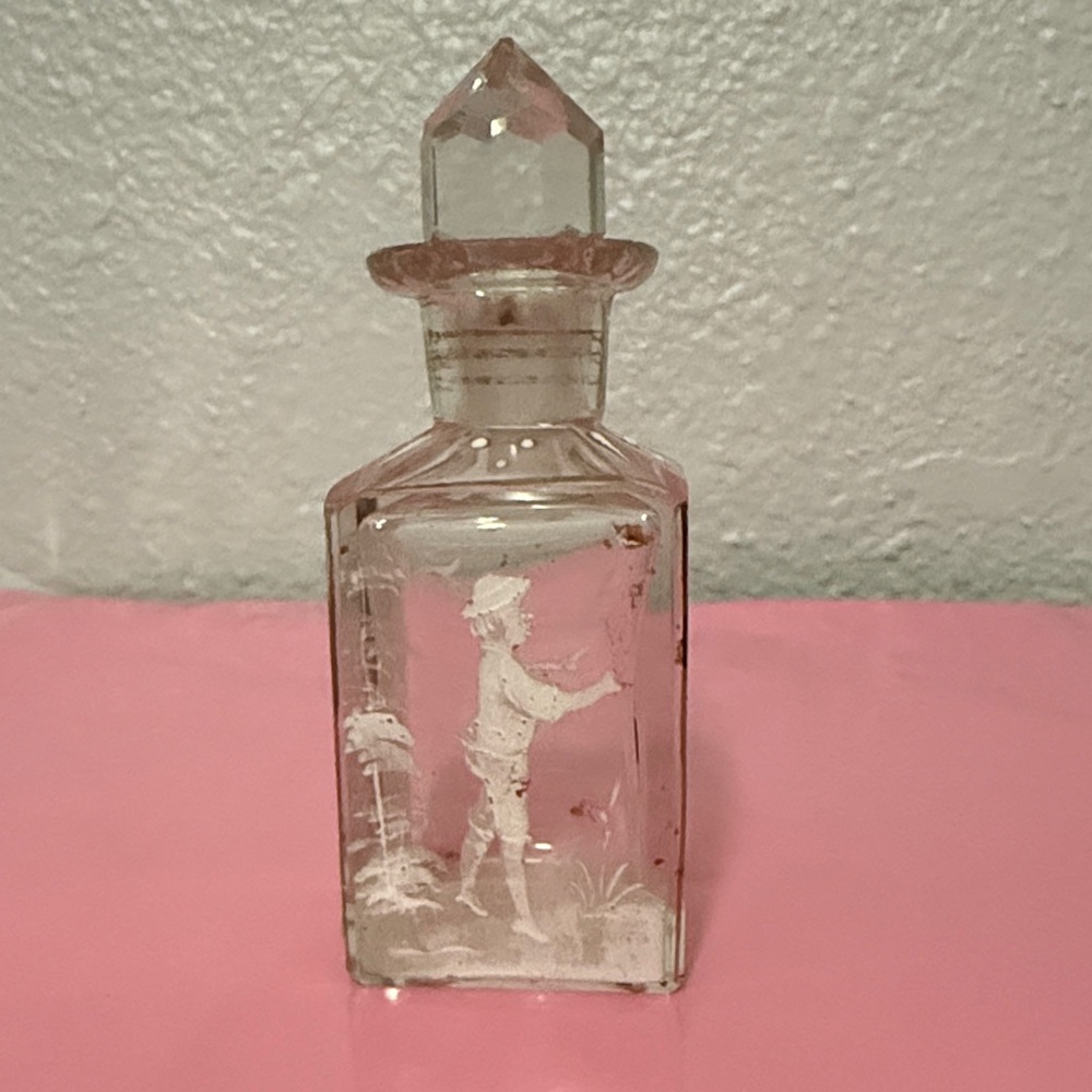 Mary Gregory Vintage Perfume Bottle 4”